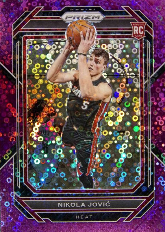 Nikola Jovic 2022 Prizm #236 Fast Break Purple /75 Rookie SGC 9.5