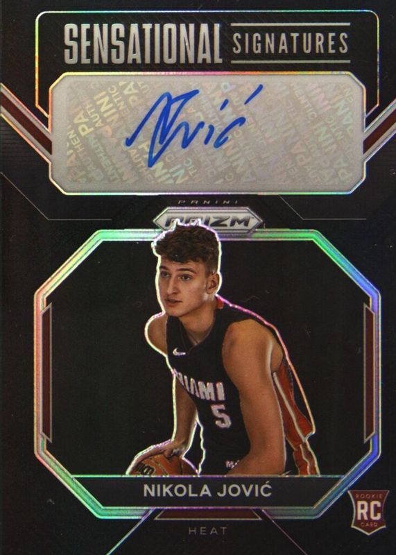 Nikola Jovic 2022 Prizm #SS-NJ Sensational Signatures - Black /1 Rookie PSA 10