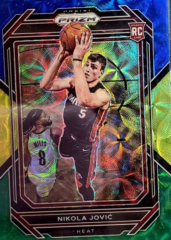 Nikola Jovic 2022 Prizm #236 Choice Blue Yellow Green Rookie PSA 10