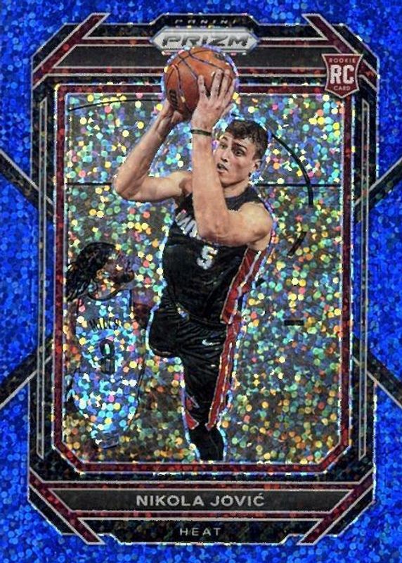 Nikola Jovic 2022 Prizm #236 Blue Sparkle /144 Rookie PSA 9