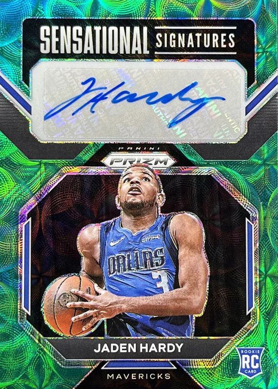 Jaden Hardy 2022 Prizm #SS-JE Sensational Signatures - Choice Green /8 Rookie PSA 10