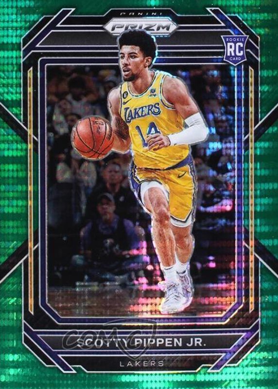 Scotty Pippen Jr. 2022 Prizm #232 Green Pulsar /25 Rookie RAW