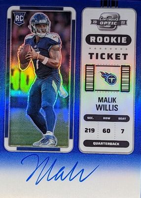 2022 Contenders Optic #129 Rookie Ticket Auto - Blue /75