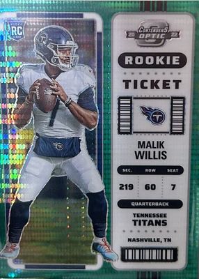 2022 Contenders Optic #86 Green Pulsar /30