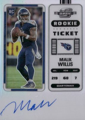 2022 Contenders Optic #129 Rookie Ticket Auto - Silver