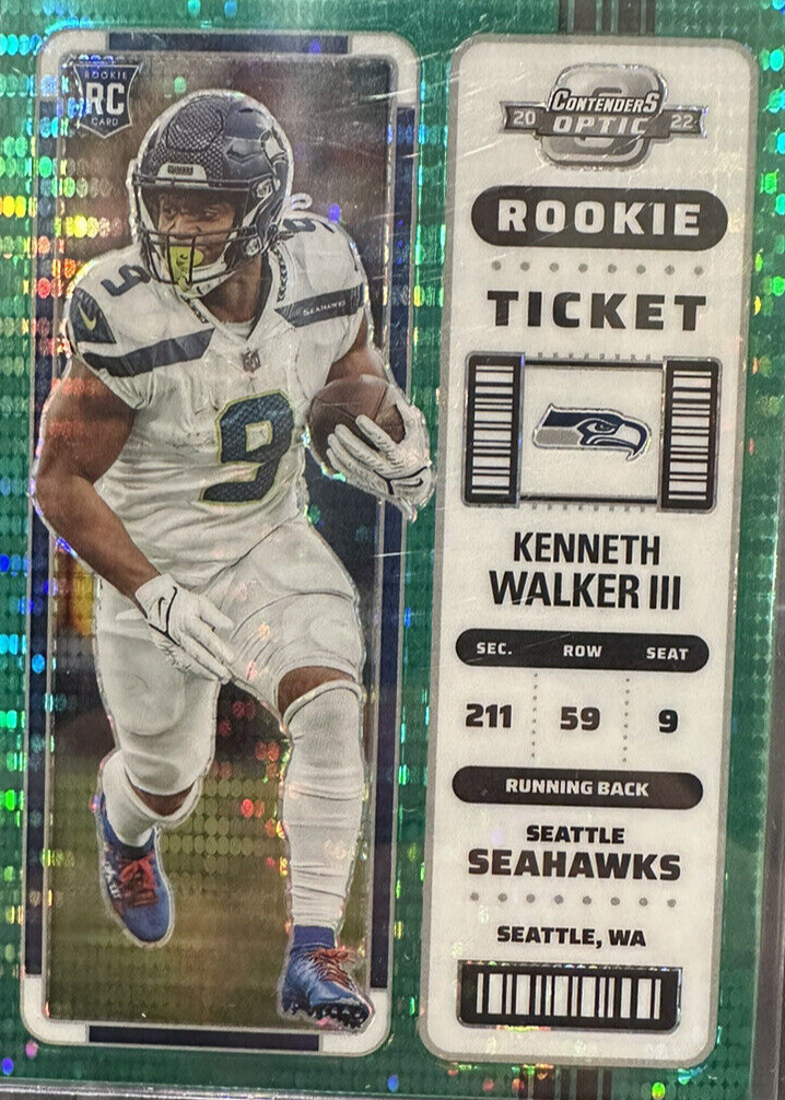 Kenneth Walker III 2022 Contenders Optic #83 Green Pulsar