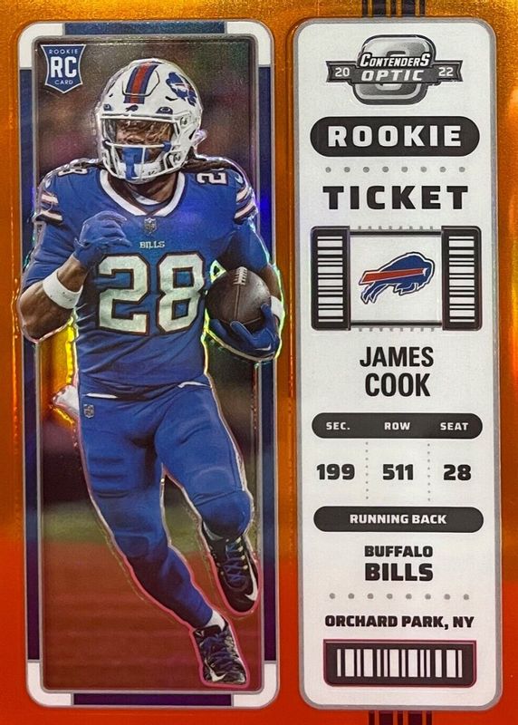 James Cook 2022 Contenders Optic #79 Orange /50 Rookie SGC 9.5