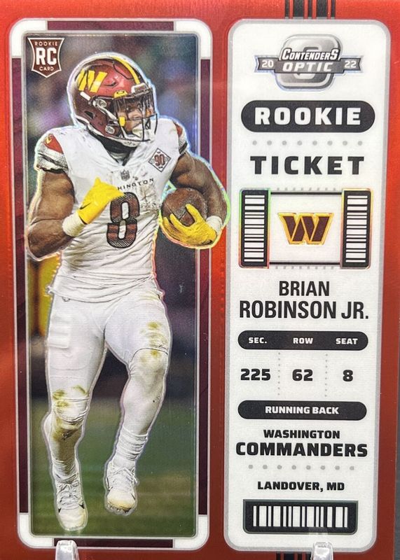 Brian Robinson Jr. 2022 Contenders Optic #64 Red /175 Rookie PSA 10