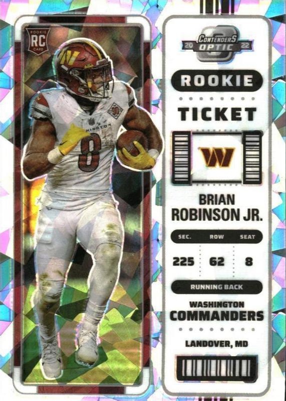 Brian Robinson Jr. 2022 Contenders Optic #64 Cracked Ice /22 Rookie PSA 10