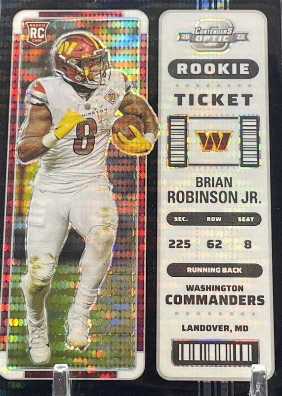 Brian Robinson Jr. 2022 Contenders Optic #64 Black Pulsar /5 Rookie PSA 10