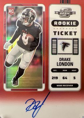 2022 Contenders Optic #115 Rookie Ticket Auto - Red /149