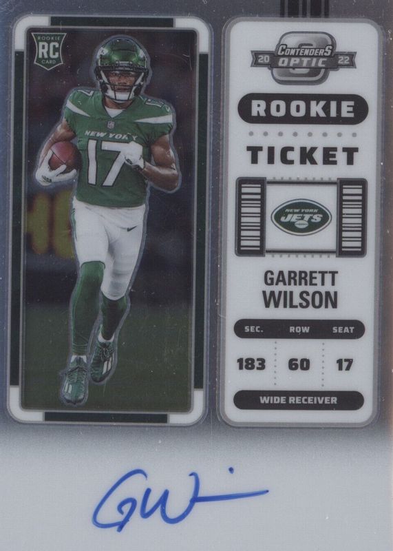 Garrett Wilson 2022 Contenders Optic #117 Rookie Ticket Auto Rookie PSA 10