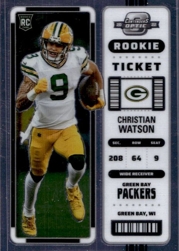 Christian Watson 2022 Contenders Optic #66 Base Rookie PSA 10