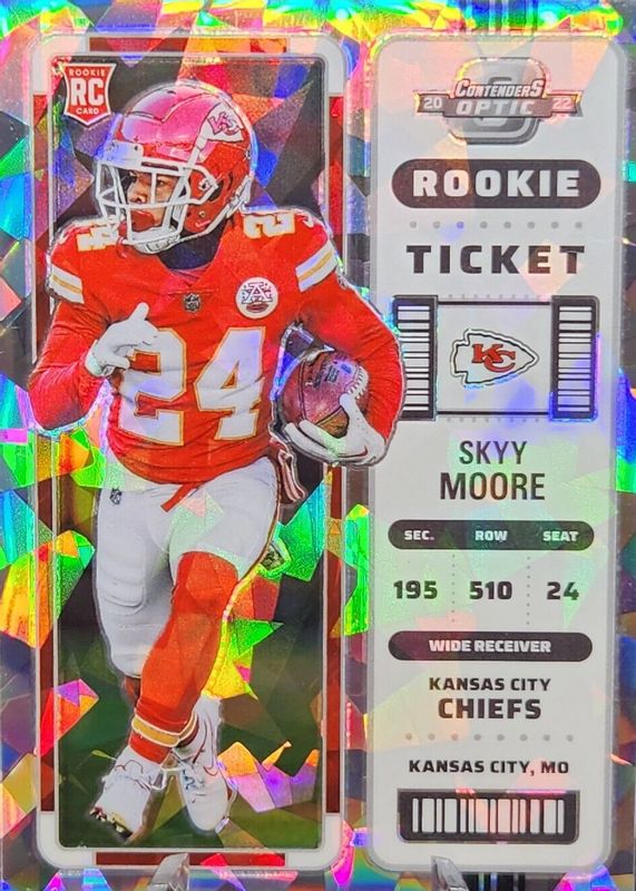 Skyy Moore 2022 Contenders Optic #91 Cracked Ice /22 Rookie PSA 10