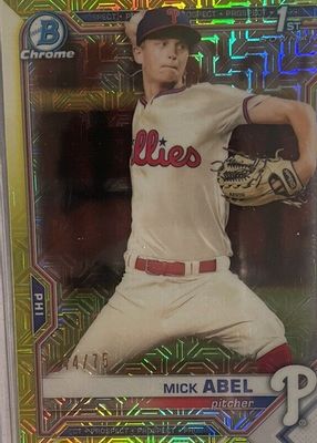 2021 Bowman Mega Box #BCP-42 Chrome Prospects - Yellow Mojo Refractor /75 (1st)
