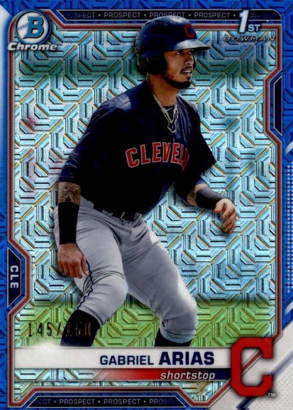 Gabriel Arias 2021 Bowman Mega Box #BCP-89 Chrome Prospects - Blue Mojo Refractor /150 (1st) BGS 9