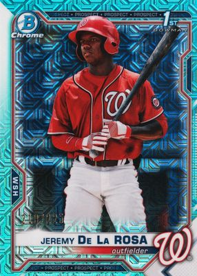 2021 Bowman Mega Box #BCP-25 Chrome Prospects - Aqua Mojo Refractor /225 (1st)