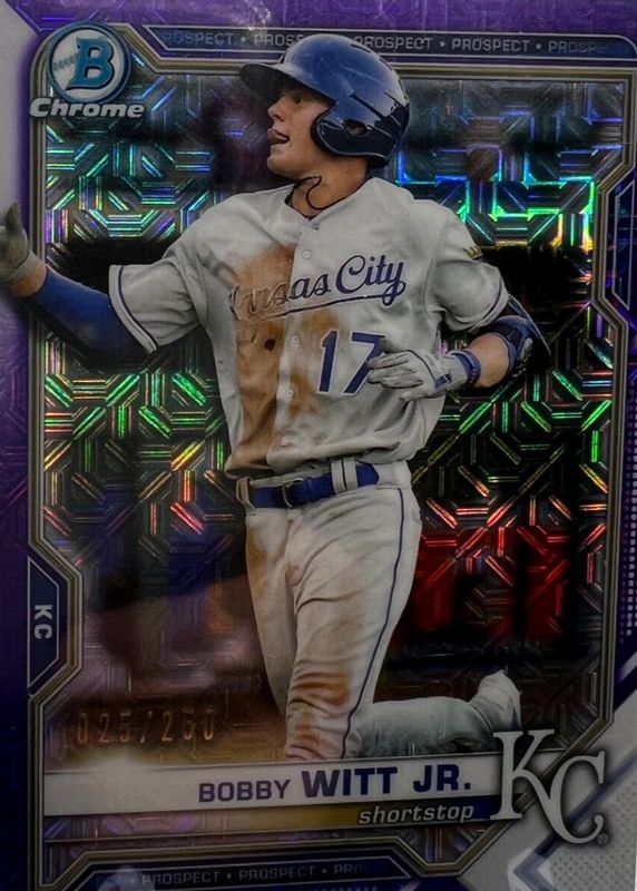 Bobby Witt Jr. 2021 Bowman Mega Box #BCP-1 Chrome Prospects - Purple Mojo Refractor /250 PSA 9