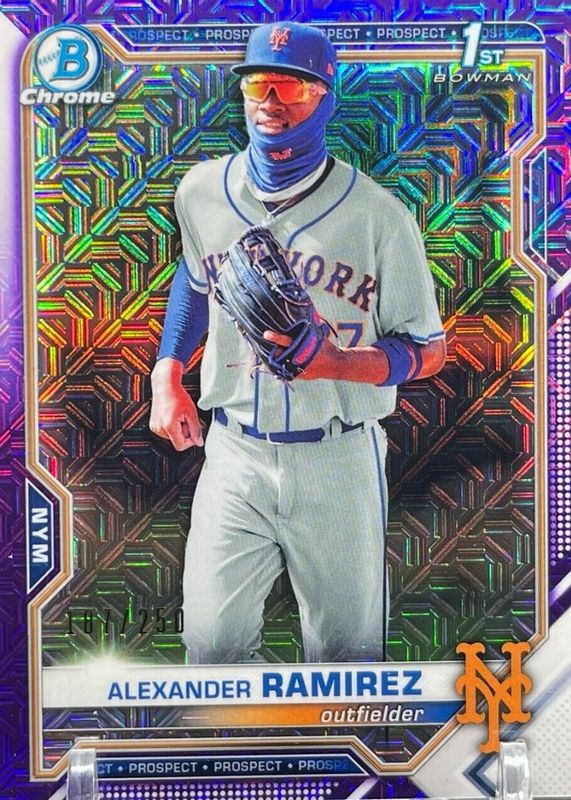 Alex Ramirez 2021 Bowman Chrome Mega Box #BCP-208 Prospects - Purple Mojo Refractor /250 (1st) PSA 10