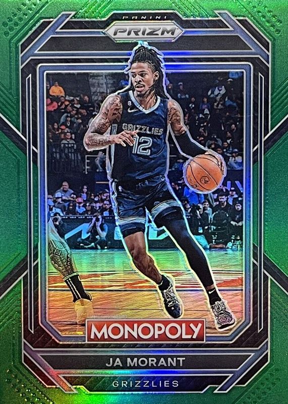 Ja Morant 2022 Prizm Monopoly #43 Green /24 RAW