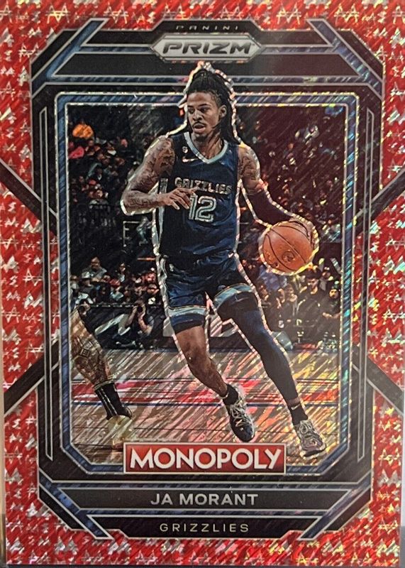 Ja Morant 2022 Prizm Monopoly #43 Red Money Shimmer /100 RAW