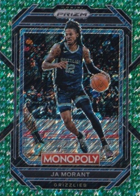 Ja Morant 2022 Prizm Monopoly #43 Green Money Shimmer /20 RAW