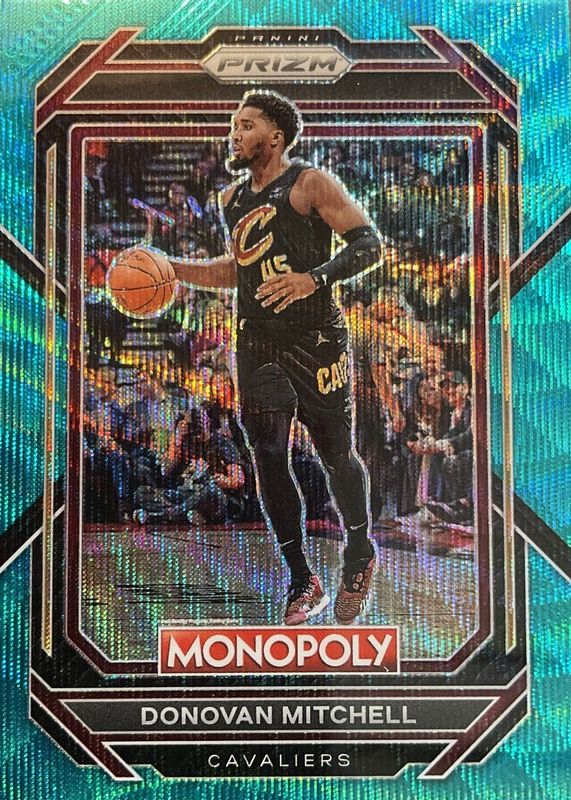 Donovan Mitchell 2022 Prizm Monopoly #18 Teal Wave RAW