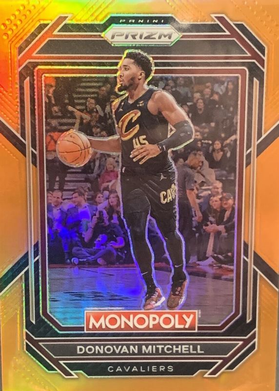 Donovan Mitchell 2022 Prizm Monopoly #18 Orange /124 RAW