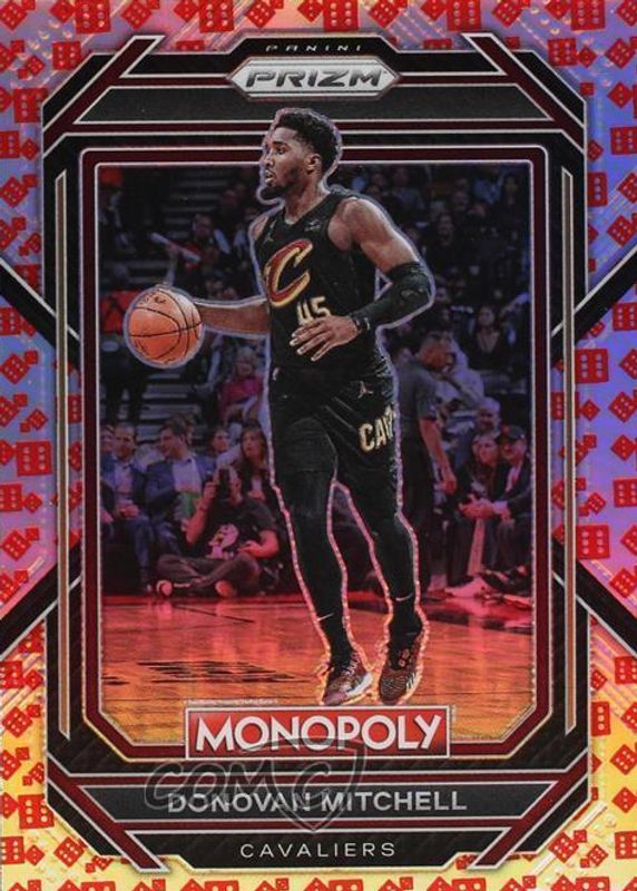 Donovan Mitchell 2022 Prizm Monopoly #18 Red Dice RAW