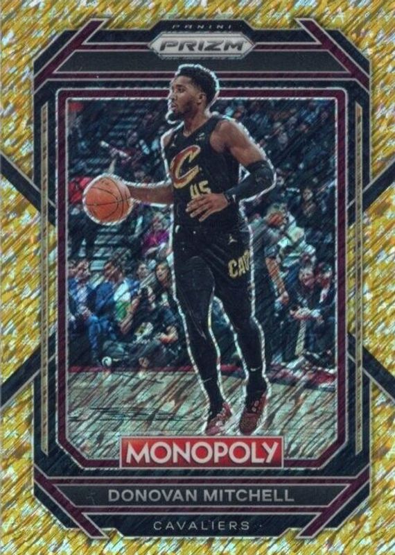 Donovan Mitchell 2022 Prizm Monopoly #18 Gold Money Shimmer /500 