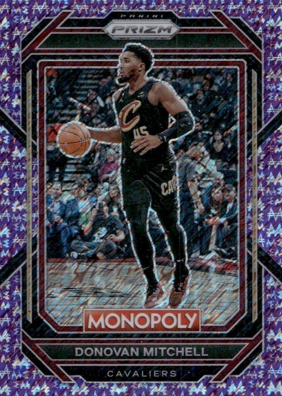 Donovan Mitchell 2022 Prizm Monopoly #18 Purple Money Shimmer /50 PSA 10