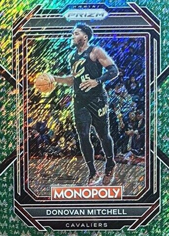 Donovan Mitchell 2022 Prizm Monopoly #18 Green Money Shimmer /20 PSA 9