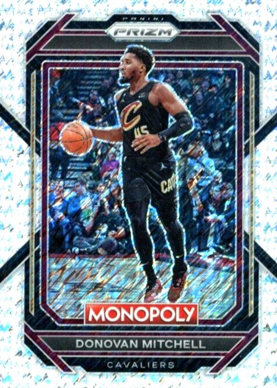 Donovan Mitchell 2022 Prizm Monopoly #18 White Money Shimmer /1 RAW