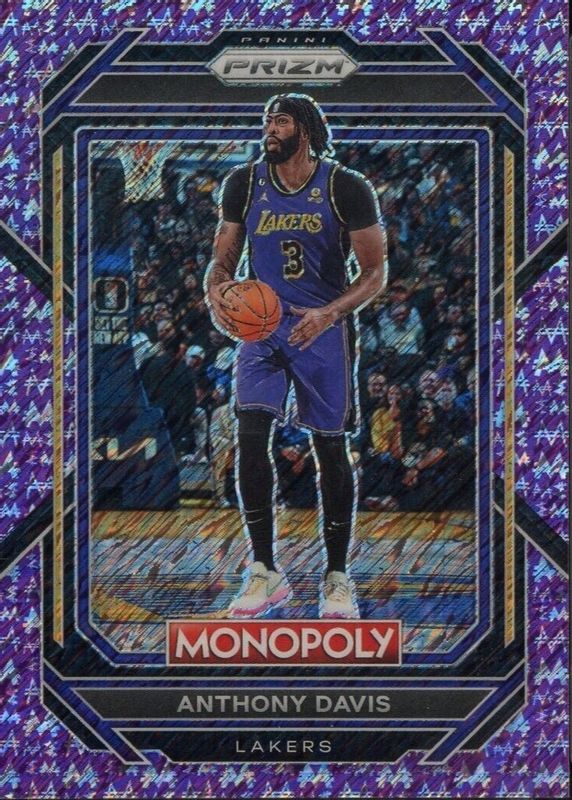 Anthony Davis 2022 Prizm Monopoly #41 Purple Money Shimmer /50 PSA 10