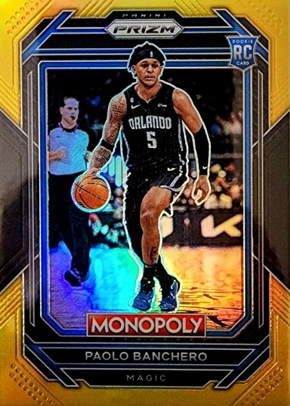 Paolo Banchero 2022 Prizm Monopoly #66 Black Gold /5 Rookie PSA 10