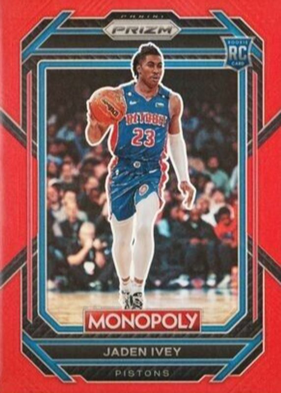 Jaden Ivey 2022 Prizm Monopoly #26 Red /99 Rookie PSA 10