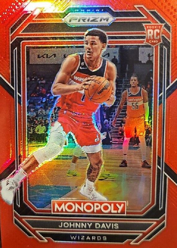 Johnny Davis 2022 Prizm Monopoly #90 Red /99 Rookie PSA 9