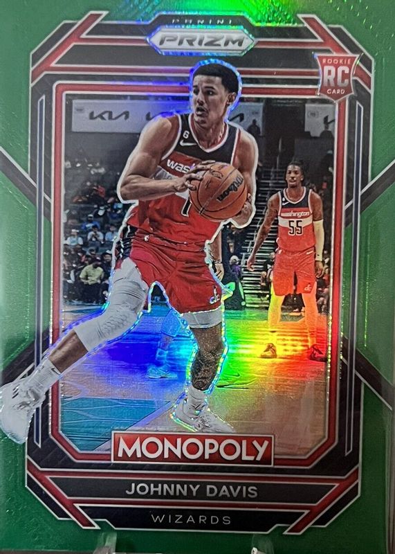 Johnny Davis 2022 Prizm Monopoly #90 Green /24 Rookie RAW