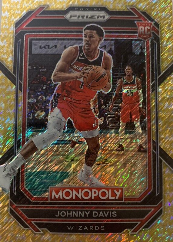 Johnny Davis 2022 Prizm Monopoly #90 Gold Money Shimmer /500 Rookie PSA 10