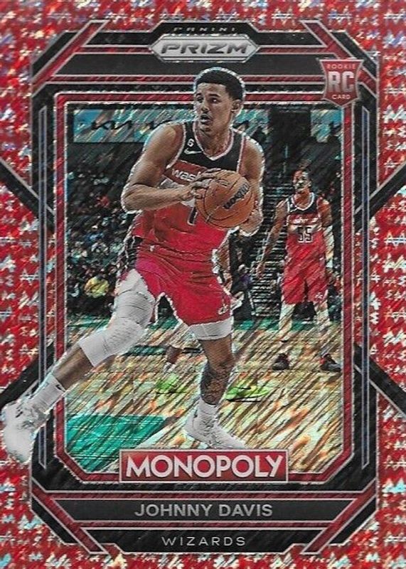 Johnny Davis 2022 Prizm Monopoly #90 Red Money Shimmer /100 Rookie PSA 10