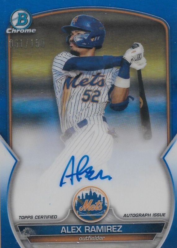 2023 Bowman #CPA-AR Chrome Prospect Auto - Blue Refractor /150