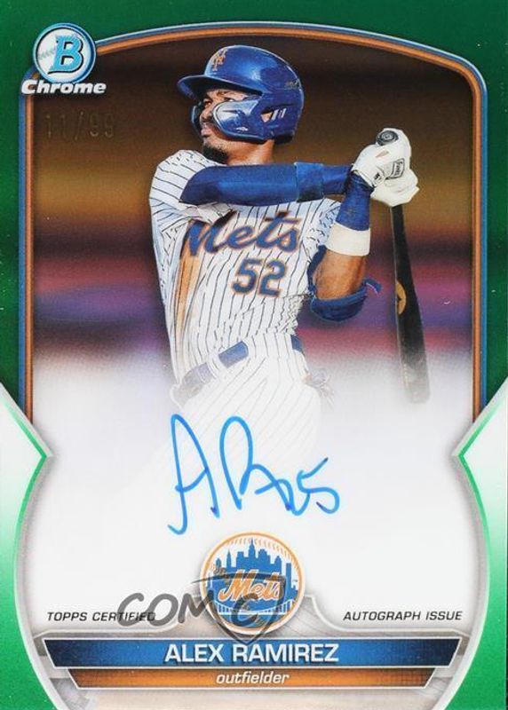 Alex Ramirez 2023 Bowman #CPA-AR Chrome Prospect Auto - Green Refractor /99 RAW