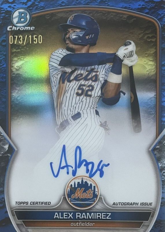 Alex Ramirez 2023 Bowman #CPA-AR Chrome Prospect Auto - Blue Lunar Crater Refractor /150 SGC 10