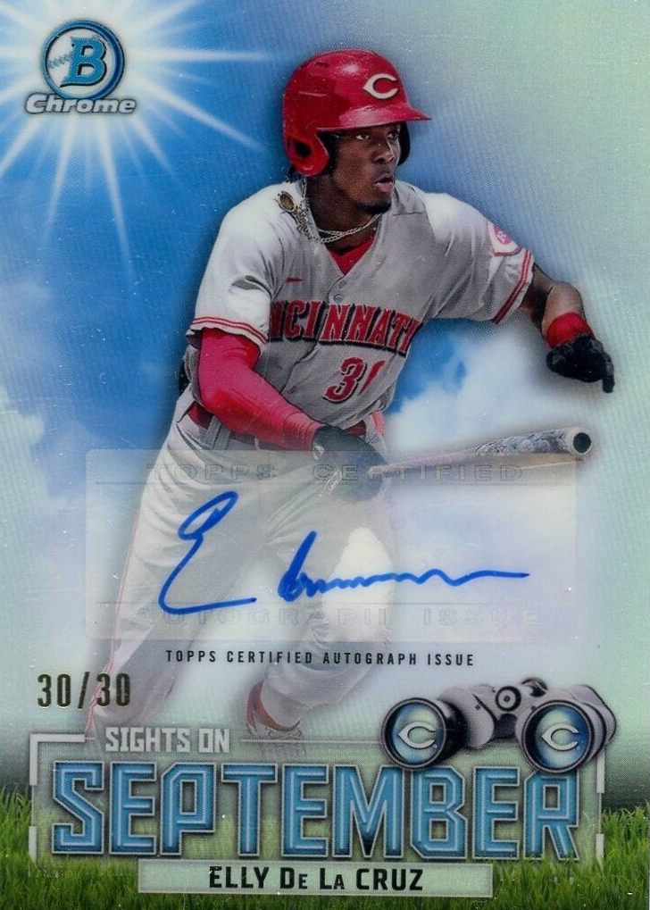 【貴重】_ＰSA9鑑定品_ELLY DE LA CRUZ_直筆オンカードサイン トップス Topps ELLY DE LA CRUZ デラクルーズ 直筆サインカード