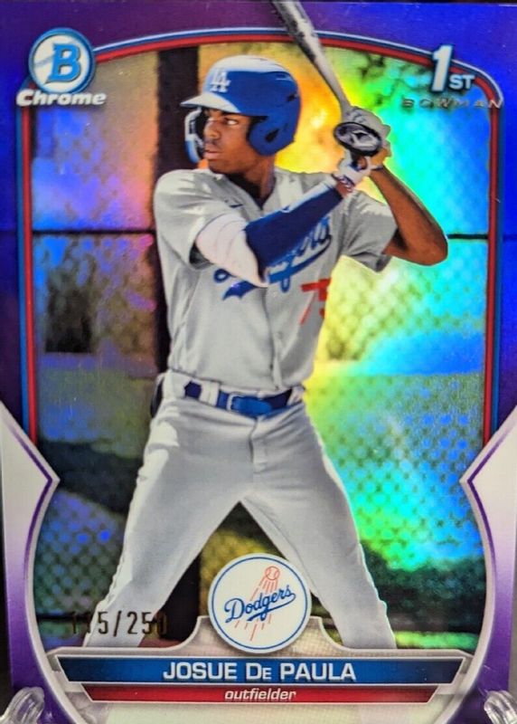 Josue De Paula 2023 Bowman #BCP-111 Chrome Prospects - Purple Refractor /250 (1st) BGS 9