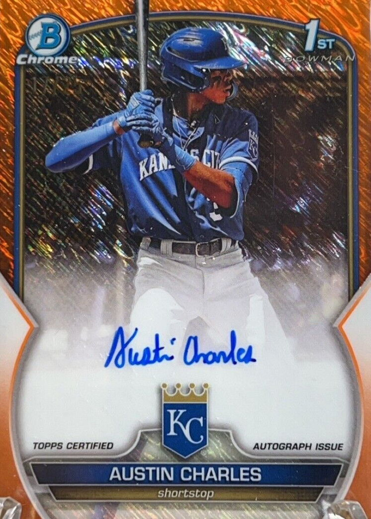 Austin Charles 2023 Bowman #CPA-AC Chrome Prospect Auto - Orange 