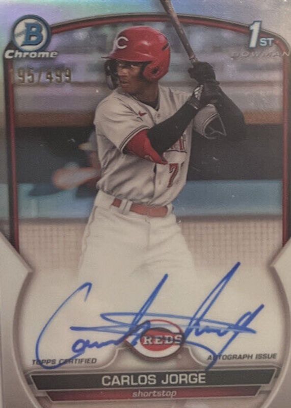 Carlos Jorge 2023 Bowman #CPA-CJ Chrome Prospect Auto - Refractor /499 (1st) SGC 9.5