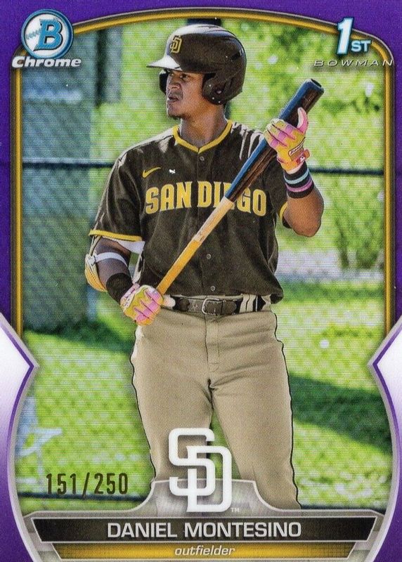 Daniel Montesino 2023 Bowman #BCP-114 Chrome Prospects - Purple