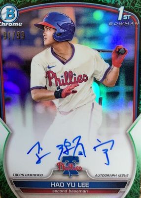 Hao Yu Lee 2023 Bowman #CPA-HL Chrome Prospect Auto (1st) Price 