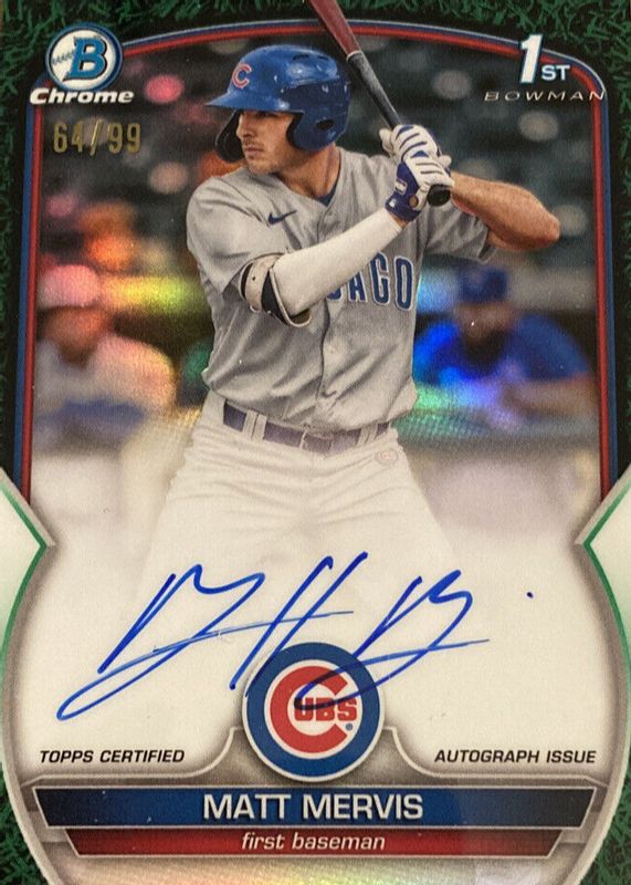 2023 Bowman #CPA-MM Chrome Prospect Auto - Green Grass Refractor /99 (1st)